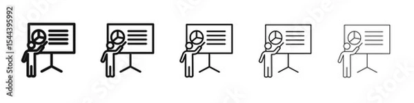 Obraz Presentation icon vector outline set illustration sign