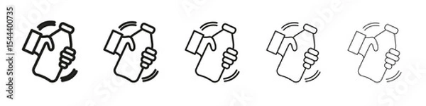 Obraz Shake well icon vector outline set illustration sign