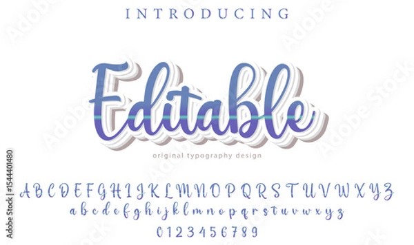 Fototapeta Editable Font – Stylish Script Typeface with Bold Modern Brush Lettering