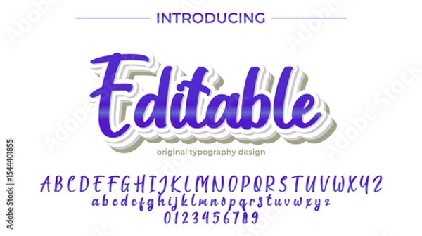Fototapeta Editable Font – Stylish Script Typeface with Bold Modern Brush Lettering