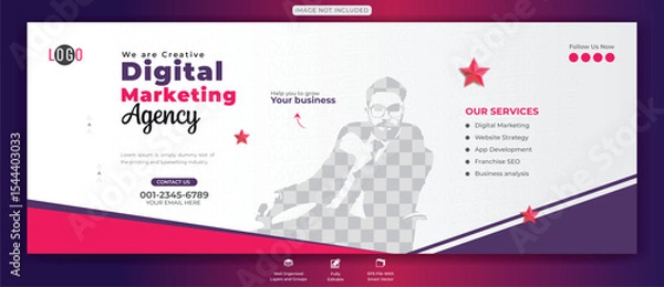 Fototapeta Digital Marketing Agency Web Banner Design Template	
