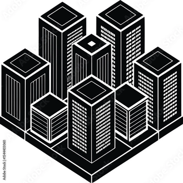 Obraz city buildings vector illustration