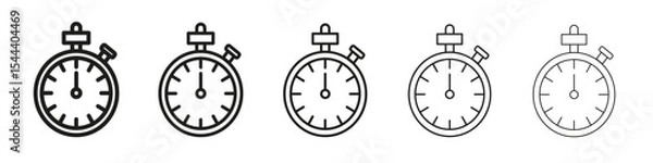 Obraz Stop watch icon vector outline set illustration sign