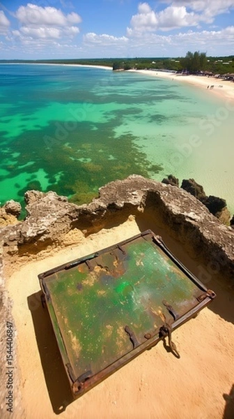 Fototapeta Tropical Beach View from Fortress Wall