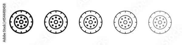 Obraz Tyre icon vector outline set illustration sign