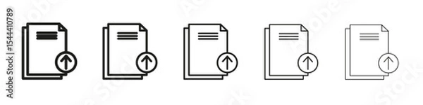 Obraz upload file icon vector outline set illustration sign