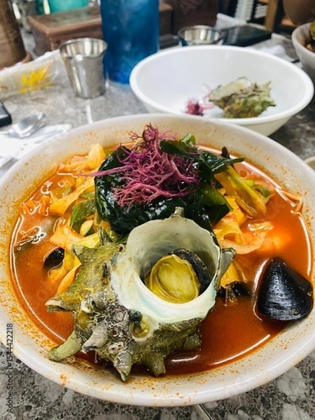 Fototapeta 뿔소라 짬뽕