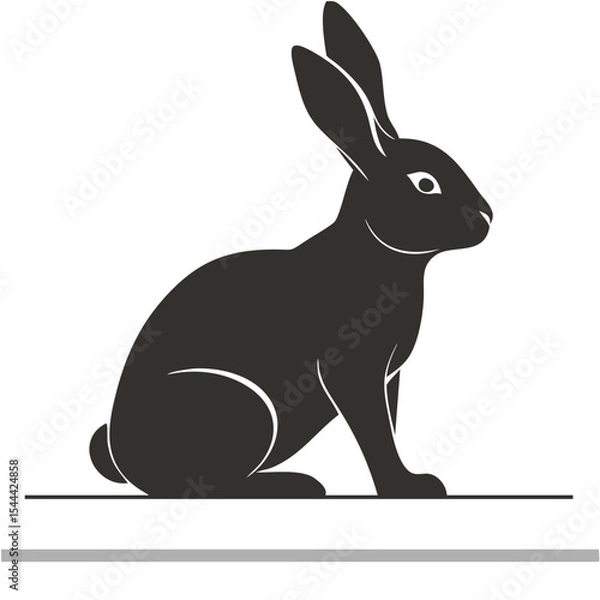 Obraz black and white rabbit