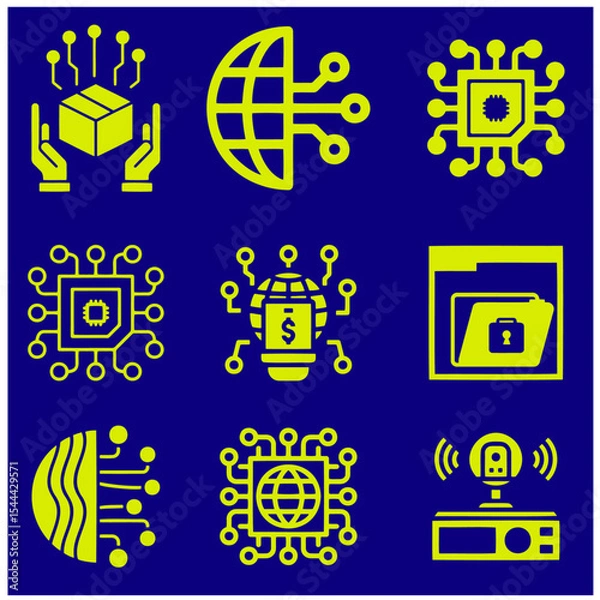 Fototapeta Digital icon Vector Set 5