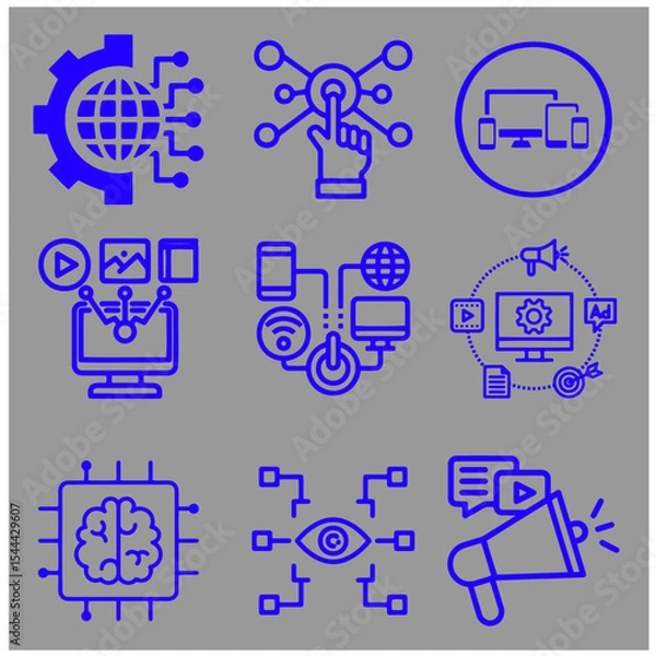 Fototapeta Digital icon Vector Set 1
