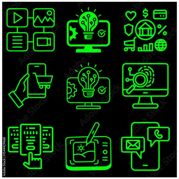 Fototapeta Digital icon Vector Set 3