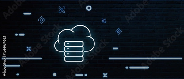 Fototapeta Cloud Matrix Visualizing Scalable Storage in a Digital Grid