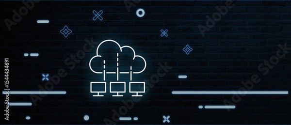 Fototapeta Cloudscape Connect Linking Devices Through a Vision of Digital Unity