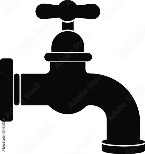 Fototapeta water tap vector silhouette art and illustration