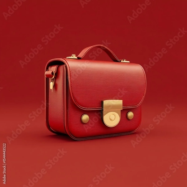 Obraz 3D design of a red leather purse, offering both luxury and practicality in a compact accessory.