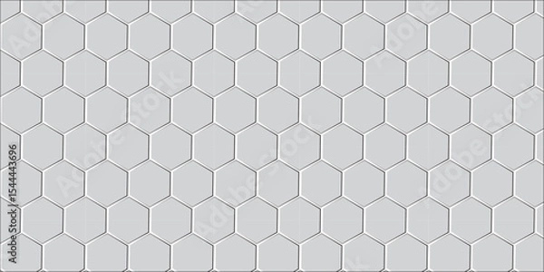 Fototapeta Seamless abstract geometric hexagonal honeycomb pattern with metallic texture and modern vector design background