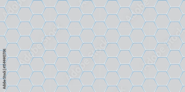 Fototapeta Seamless blue hexagon geometric pattern with honeycomb texture and modern vector design