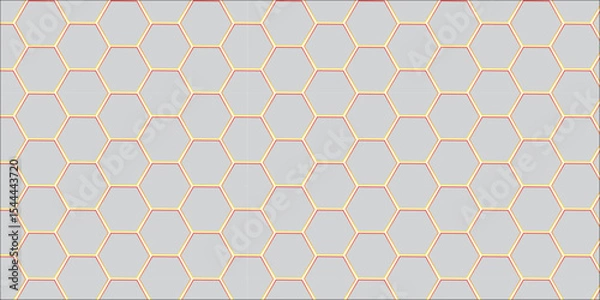 Obraz Seamless hexagon honeycomb geometric pattern with yellow and orange mosaic texture