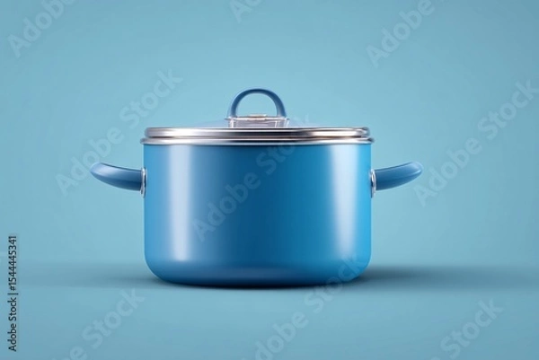 Obraz 3D blue saucepan icon, offering high-quality material for easy cooking and a sleek design.