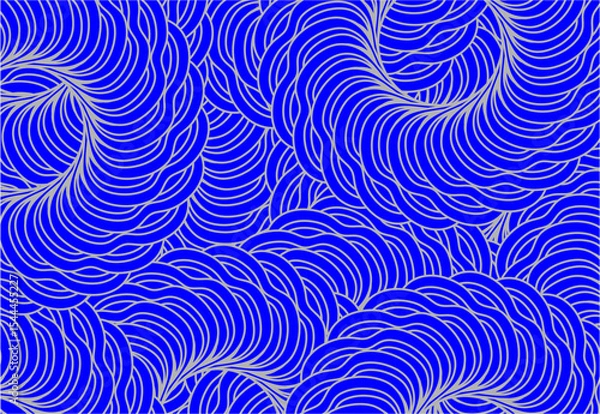 Fototapeta Flower design background, pattern background, design of flowers art vector , flowers texture background , lines design background , round shape background in blue 