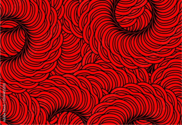 Fototapeta Flower design background, pattern background, design of flowers art vector , flowers texture background , lines design background , round shape background in dark red