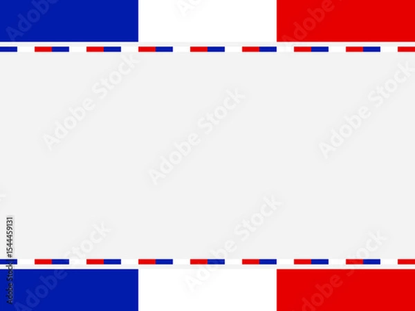 Fototapeta France. French concept background with copy space. Blue, white, red color background. Abstract illustration background.