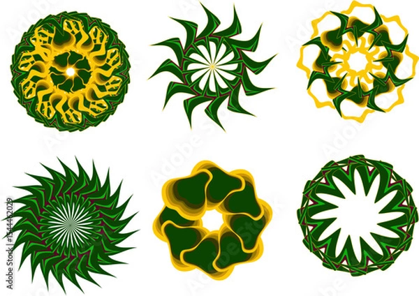 Fototapeta set of floral elements, pattern sets, design of flowers art vector 