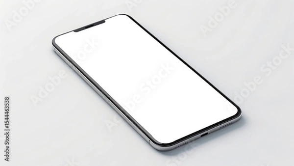 Obraz realistic smartphone screen mockup with shadow effect