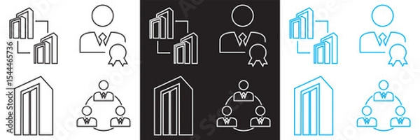 Fototapeta Icons for corporate.  Vector for websites, mobile interfaces, presentations, banner, visual branding etc. Vector illustration. isolated on white and black background. EPS 10