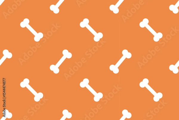 Obraz Beautiful seamless Halloween pattern, white bone on orange background. All Saints' Day. National international holiday. For backgrounds, wallpapers, textiles, packaging, or  website.