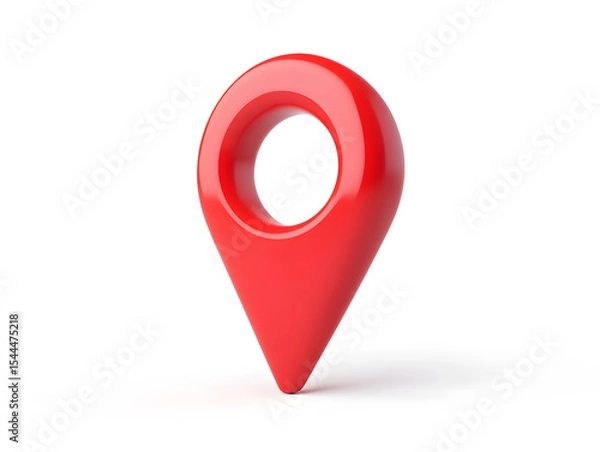 Obraz 3D render of a red magnifying glass. Clean and modern symbol for search, zoom, or explore, isolated on white background.
