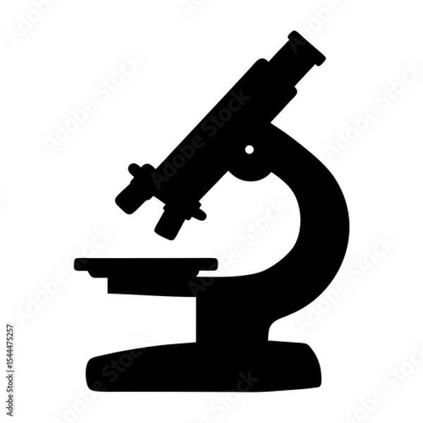 Obraz Black Silhouette Illustration of Microscope for Science and Research Studies
