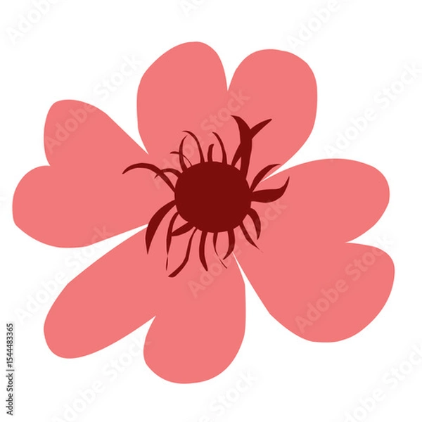 Fototapeta pink flower vector with flat design