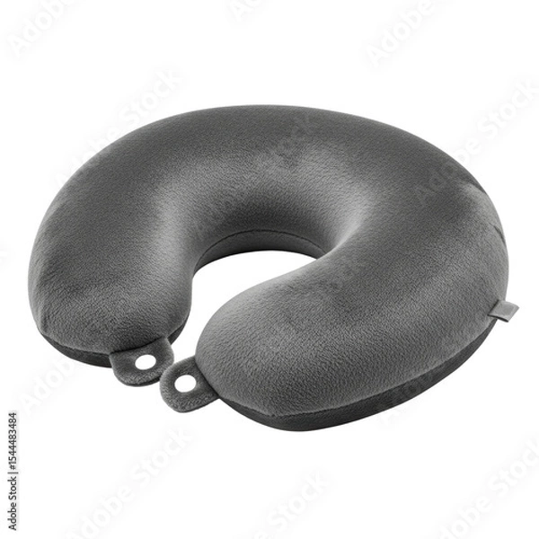 Fototapeta This plush grey u shaped neck pillow offers ergonomic support and comfort, perfect for travelers on long journeys or for relaxation at home.