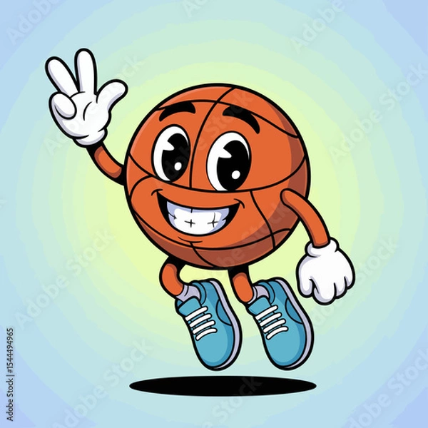 Fototapeta Basketball Character with Sneakers