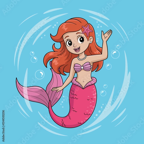 Fototapeta Mermaid Waving