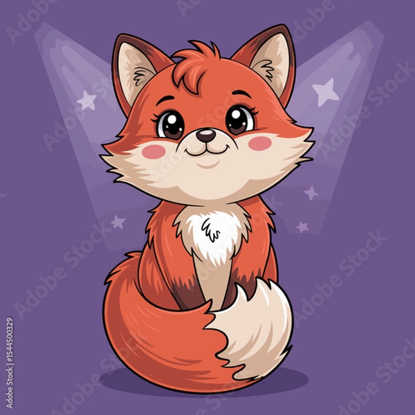 Fototapeta Smiling Fox with Sparkles
