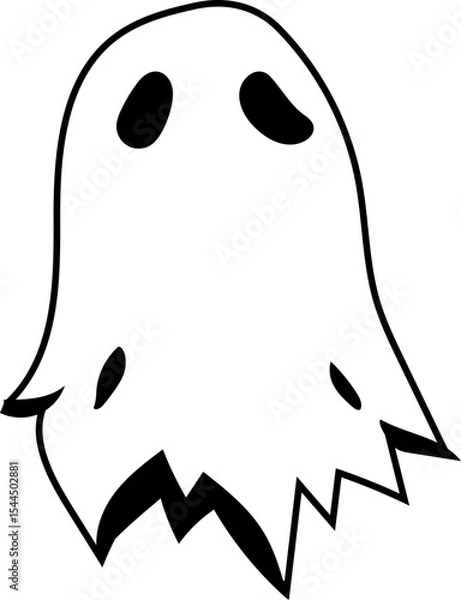 Obraz Classic ghost with round eyes and jagged lower edge