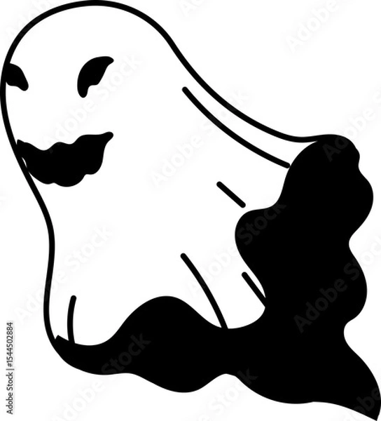 Obraz Spooky Halloween ghost with eerie eyes and dark shadow