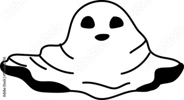 Obraz Melting ghost cartoon with smooth base and face