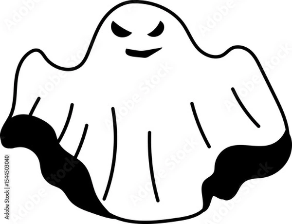 Obraz Happy ghost with open arms and simple cartoon design