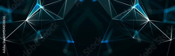 Obraz Polygonal background with dots and lines. Network connection structure. Science and technology. 3d