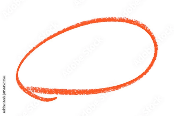 Fototapeta Red pencil highlight circle mark isolated on transparent background