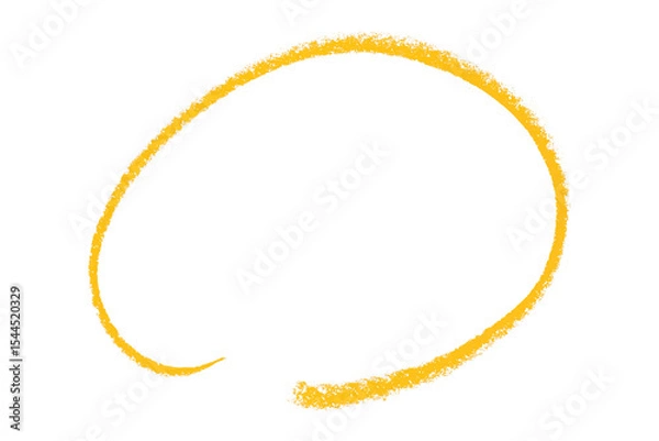 Fototapeta Yellow pencil highlight circle mark isolated on transparent background