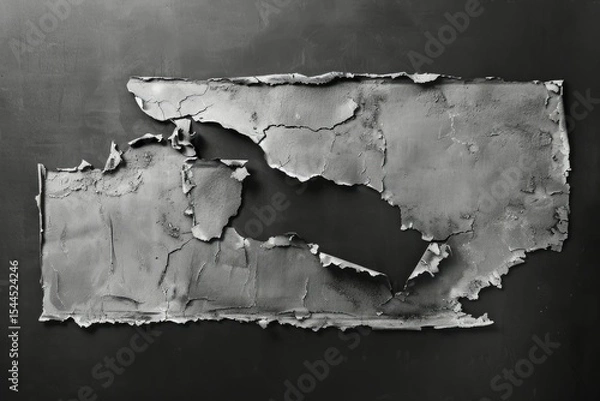 Obraz Photo of Peeled white paint on plaster wall. Background texture for backdrops or mapping