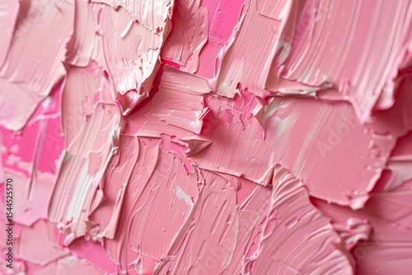 Obraz Photo of Many rough pink smears of acrylic oil paint on flat surface. Background texture for backdrops or mapping
