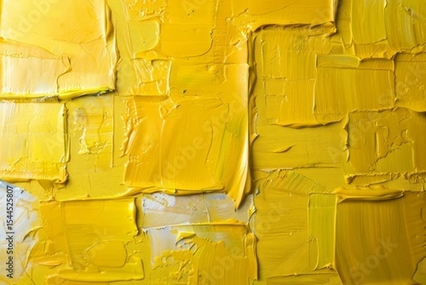 Obraz Photo of Many rough yellow smears of acrylic oil paint on flat surface. Background texture for backdrops or mapping