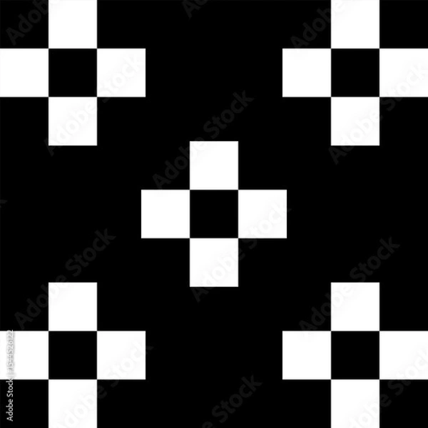 Fototapeta Black and white geometric seamless pattern