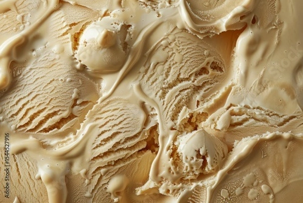 Obraz Photo of Caramel and apple ice cream in orange color. Food photo for backdrops or recipes