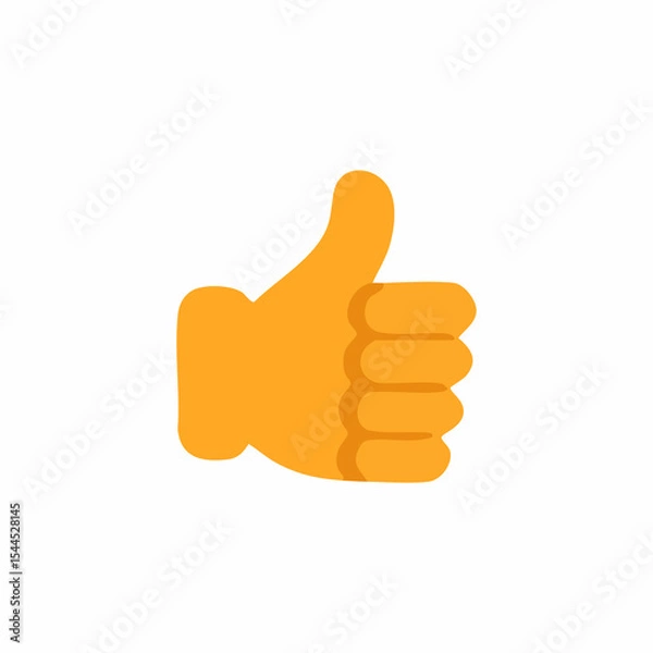Obraz Simple, flat, cartoonish hand with thumb up